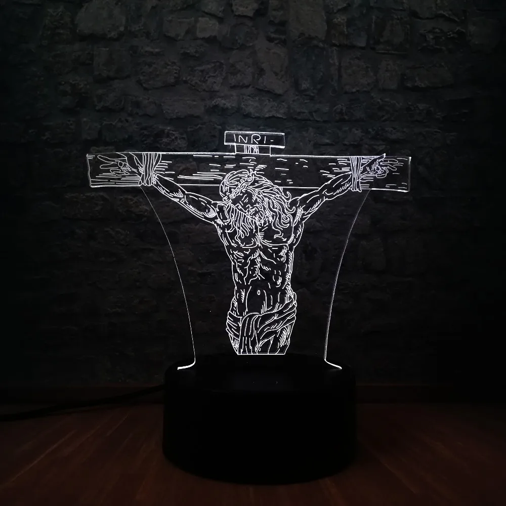 3D лампа Christ Jesus USB светодиодный настольный выключатель сенсорный дистанционный
