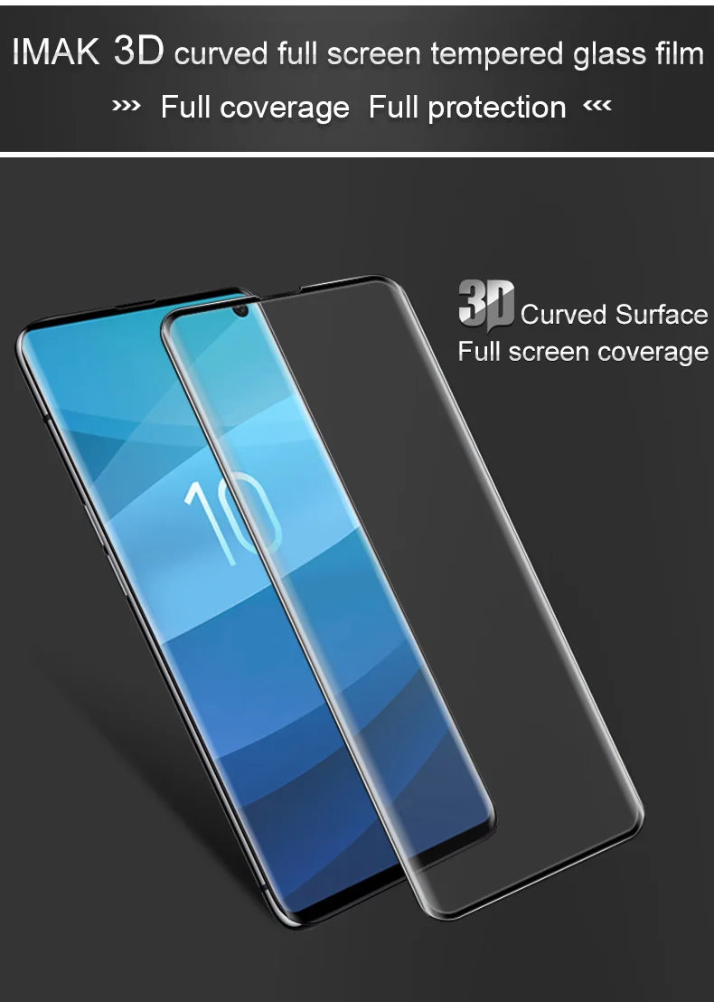 Для samsung Galaxy S10 S10 Lite S10 плюс закаленное стекло Экран протектор Imak 3D изогнутые Защитная пленка с полным покрытием полный Экран