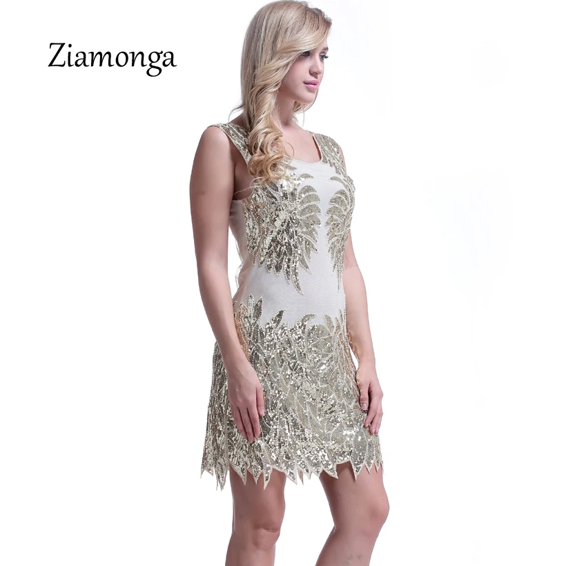Ziamonga женское летнее платье Хлопушка 20s вечернее винтажное карандаш|sequin dress|women