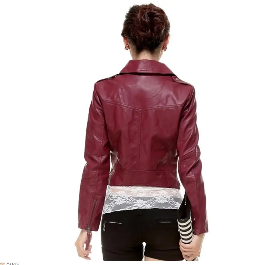 Leather 2018 PU Jacket Women Slim Biker Motorcycle Soft Outwear Faux Zipper Jackets Spring Ladies Coats 201832 | Женская одежда