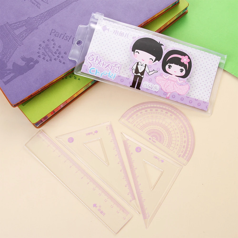 

Students stationery office set foot Han edition fresh creative rule A ruler suit
