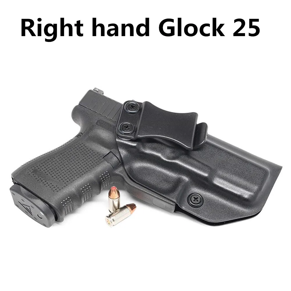 Right Glock 25 Внутри пояса IWB Kydex кобура на заказ для Glock 17 19 22 23 25 26 27 31 32 33 43 скрытый 9 мм Пистолет Чехол beltclip - Цвет: Right Glock 25