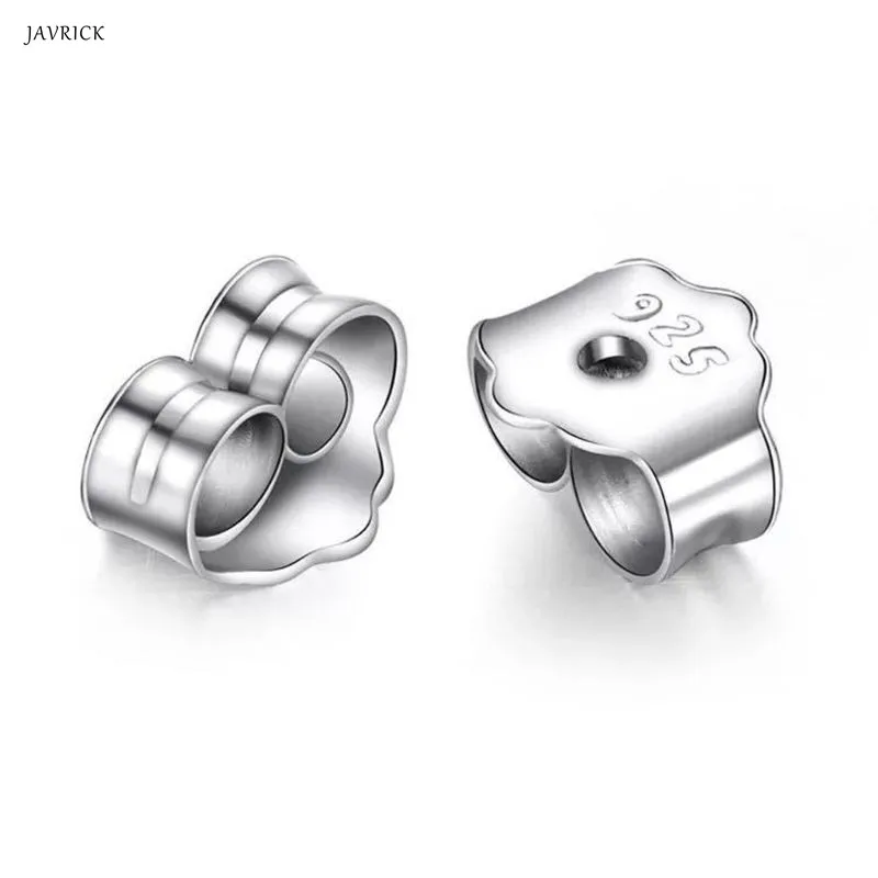 

50Pcs S925 Silver Plated Stud Earrings clasp Butterfly Clutches Earrings Back Secure Jewelry Finding Fashion jewelry Accessories