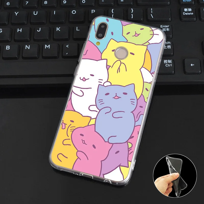 L193 Kawaii Cat Сладкие Симпатичные из мягкого ТПУ силиконовый чехол для телефона Huawei P8