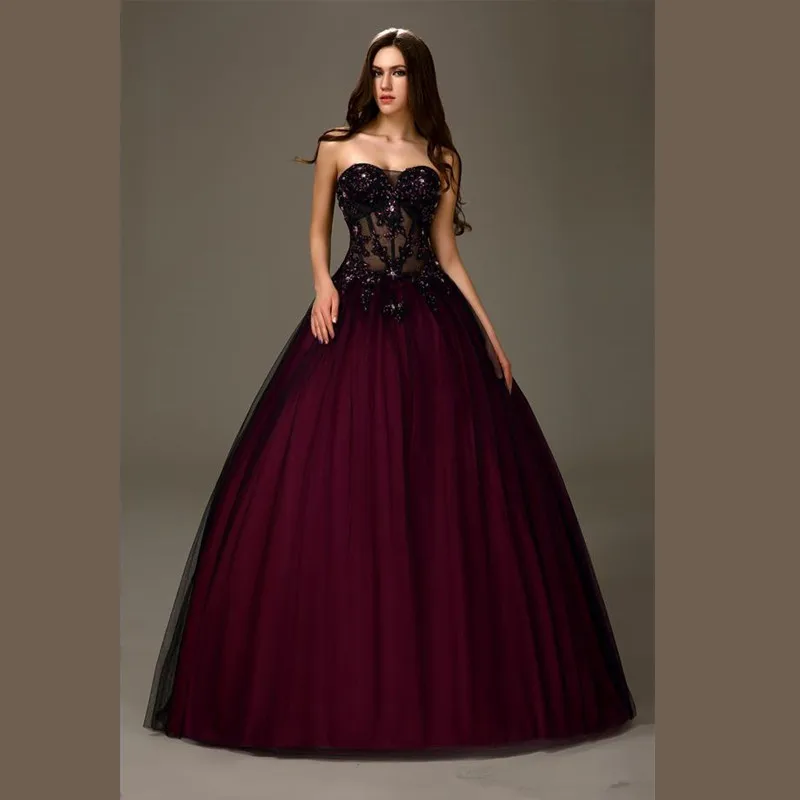 Бургундия Пром Платья 2017 Бальное платье Dress A Line Милая Бисера Плюс Размер Партии