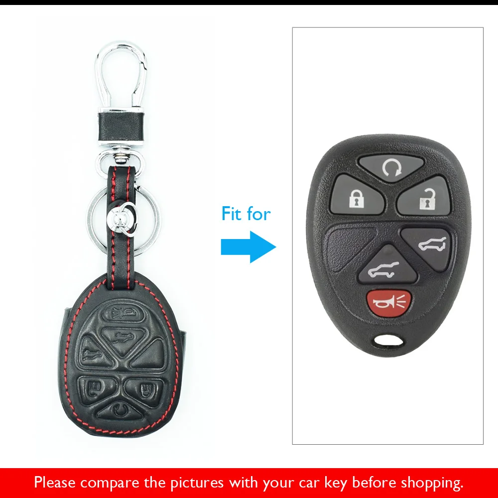 Кожаный чехол брелок для ключей ATOBABI 6 кнопок GMC Yukon Chevrolet Suburban Tahoe Smart Remote Fob Shell Cover