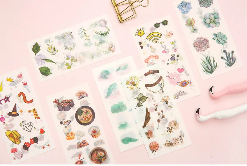 6 шт. Kawaii Единорог декоративные Скрапбукинг DIY дневник альбом палочка этикетка прозрачный пуля журнал наклейки канцелярские принадлежности