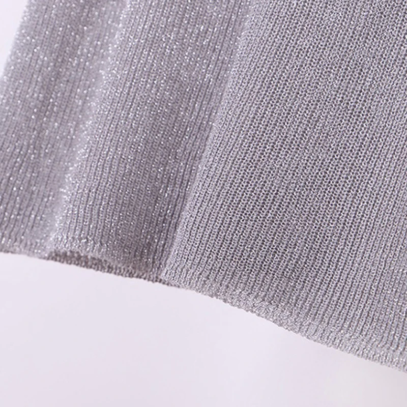 Женский трикотажный топ GOPLUS серебристый Топ без рукавов с v образным вырезом и