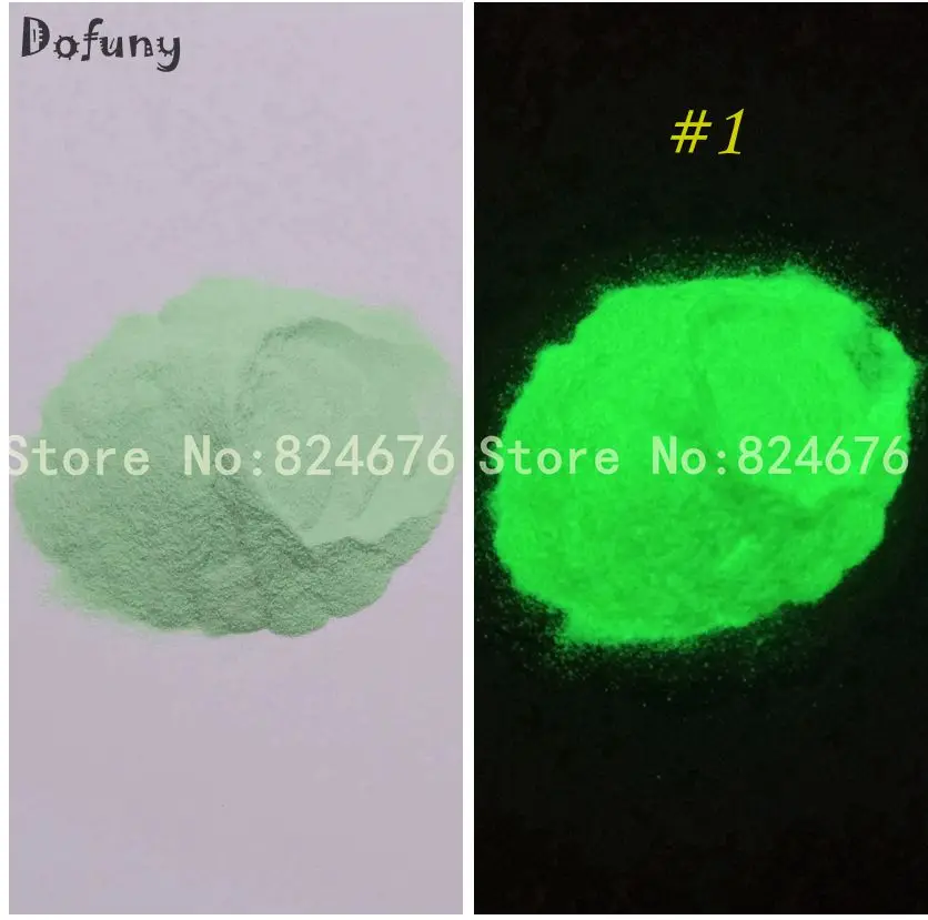 1 Green 50 г/пакет светящиеся ногтей Блеск люминофорный порошок пигмент флуоресцентный эффект светятся в темноте ногтей блеск украшения светящийся порошок - Цвет: 1 Green