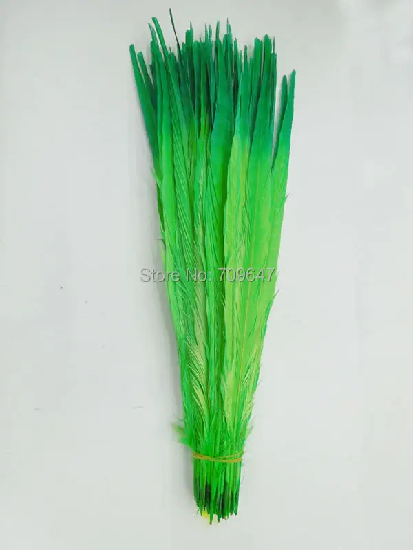 

Kelly Green+Lime Green Two Tone Ringneck Pheasant Tail Feather,50Pcs/lot-40-45cm Ombre Plumes Costumes,Mask Headdress Decoration
