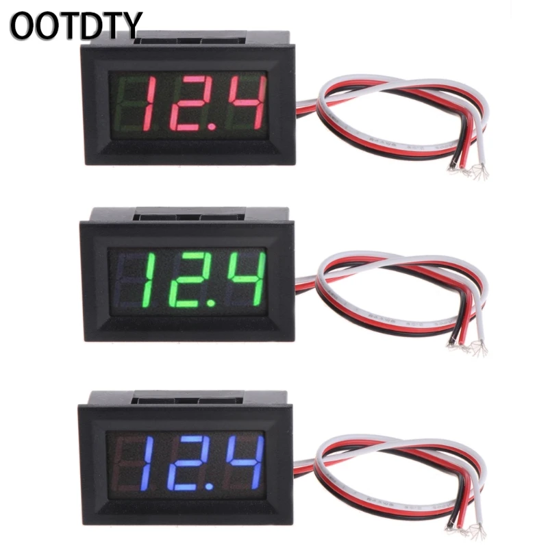 

OOTDTY Мини вольтметр тестер цифровой тестер напряжения батарея постоянного тока 0-30 в красный/синий/зеленый авто автомобиль