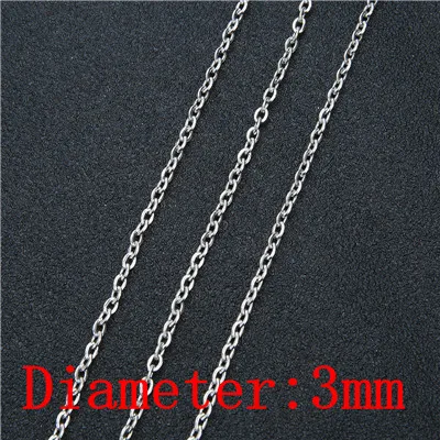 3mm 5 м/лот, 2 мм, 3 мм, нержавеющая сталь, ожерелье, звено, цепь, массовое ремесло, металлический браслет, ожерелье, цепочки для изготовления ювелирных аксессуаров - Цвет: 3mm