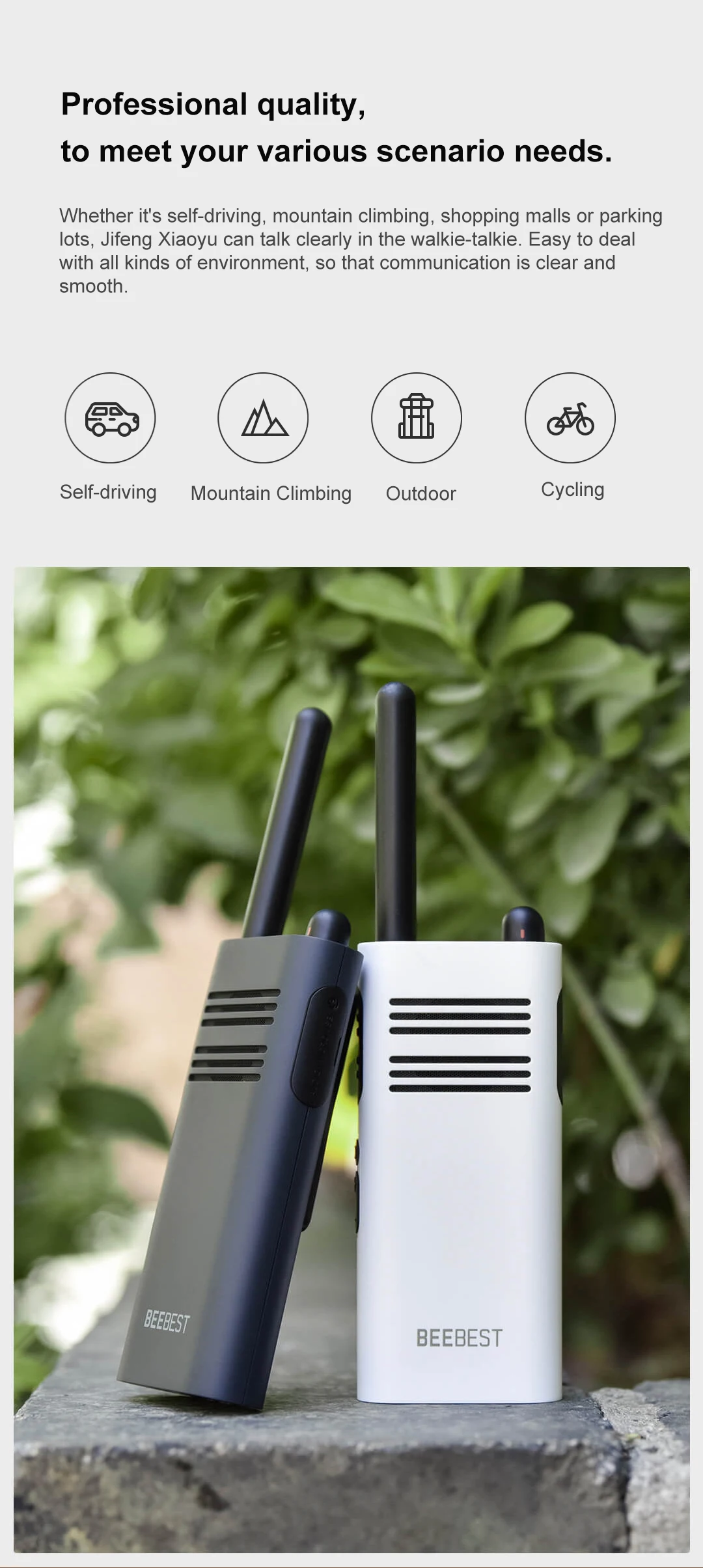 Xiaomi Beebest сяоюй иди и болтай Walkie Talkie “иди и Портативный ручной долгого ожидания батарея большой емкости беспроводной интерком