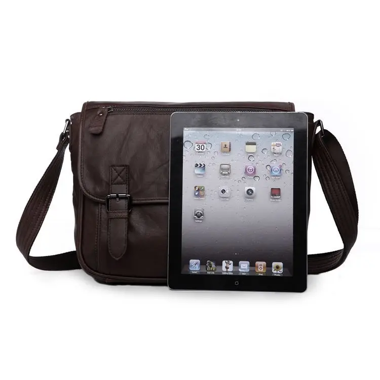 Винтажная сумка коричневого цвета из 100% натуральной кожи мужские