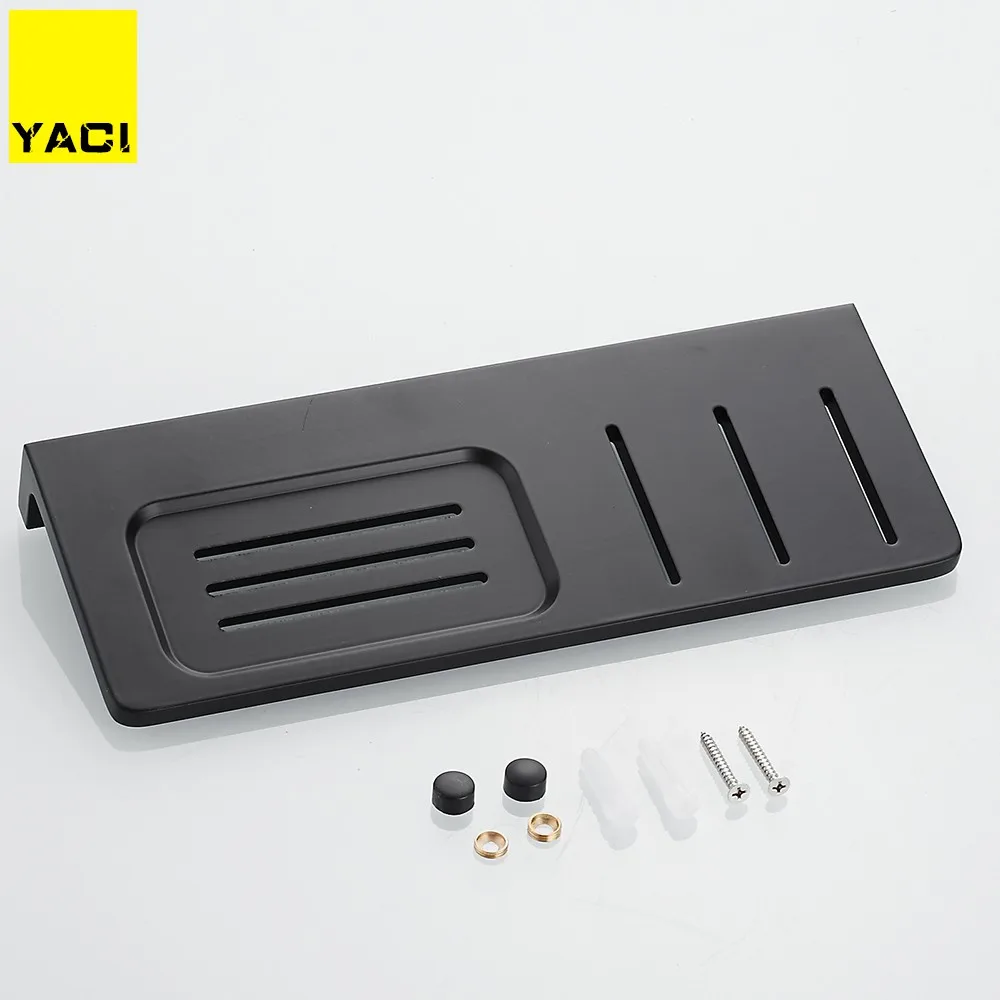 YACI Space Aluminum Black Soap Dish Wall Mounted Bathroom Accessories Product Holder Tray Rack | Обустройство дома