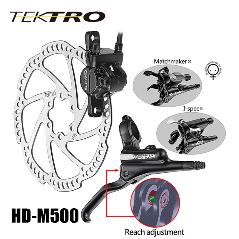 

TEKTRO MTB HD-M500 Hydraulic Disc Brake Lever + Caliper Forged Aluminum Open System Dual Piston Confident Braking 305g/wheel