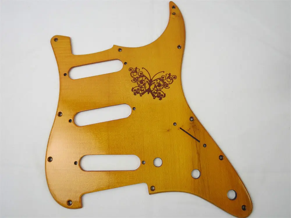

1 шт. ручной работы Твердый для гитары Деревянный из клена SSS Pickguard