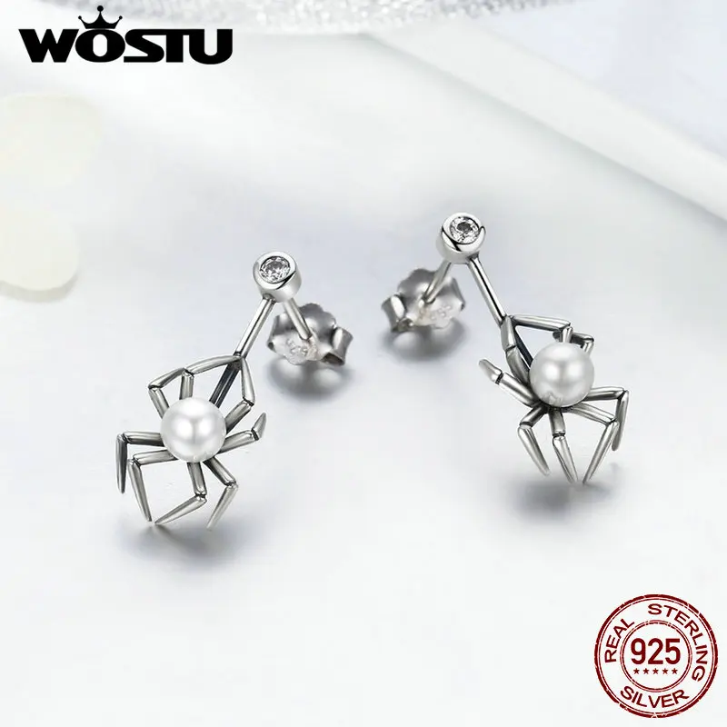 WOSTU подлинные 925 пробы серебряные крутые Висячие серьги для женщин Роскошные ювелирные украшения подарок CQE072