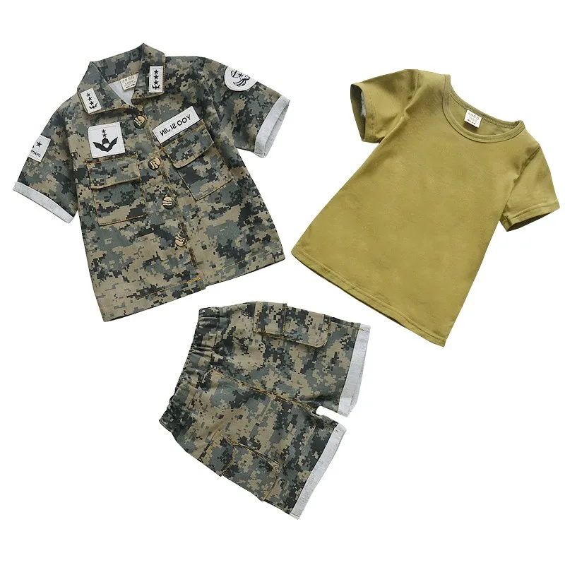 Spring/Summer Children's Camouflage Suit Boys Special Military Training kids girls boy Clothing sets Uniform to school clothes | Детская