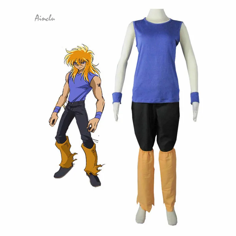 Ainclu Free Shipping New Fashion Saint Seiya Soul of Gold Bronze Saints Cygnus Hyoga Uniform Anime Adult Kid Cosplay Costume |