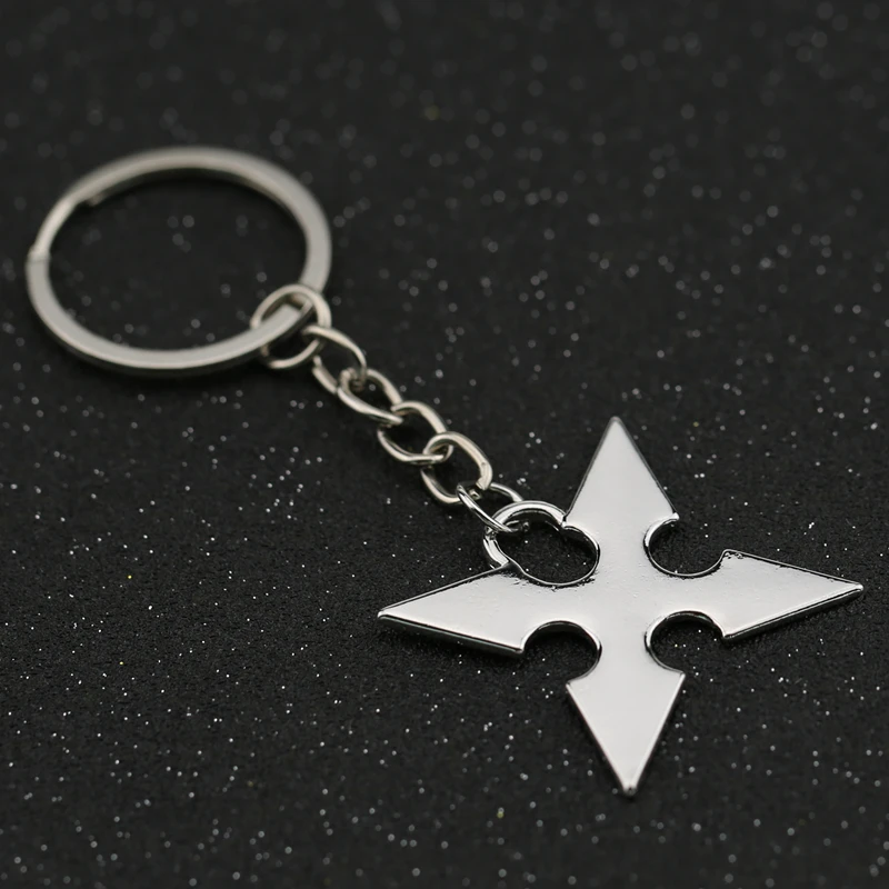 Kingdom сердце брелок Sora Roxas Shuriken Дротика Оружие Серебряный цвет брелок кольцо мода новая игра ювелирные изделия оптом