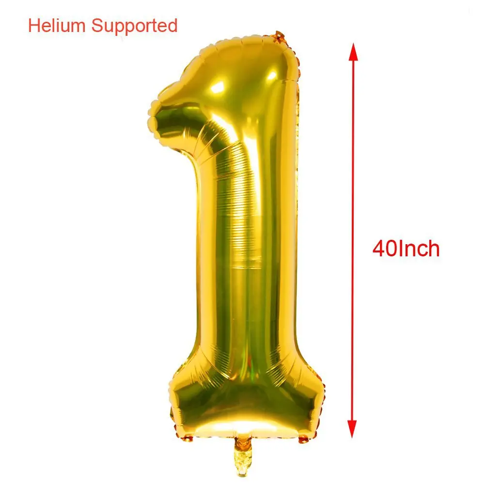 42 шт./компл. золотистый набор украшений для дня рождения 16 дюймов шары с надписью 1