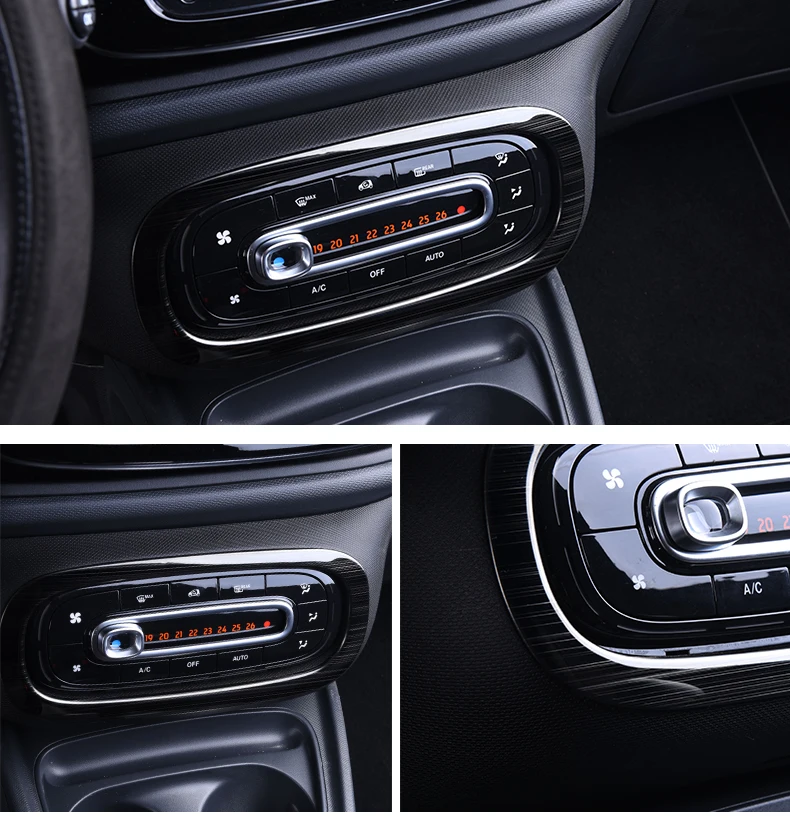 Для smart 453 forfour fortwo Автомобильная панель кондиционера украшение отделка из нержавеющей стали наклейка Аксессуары для стайлинга автомобиля