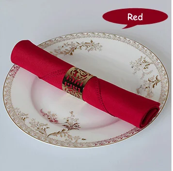 Red 100 шт., однотонная Западная обеденная салфетка, ресторан, гладкая салфетка, ткань для кофе, полотенце для рта, свадебное украшение, салфетка для стола - Цвет: Red
