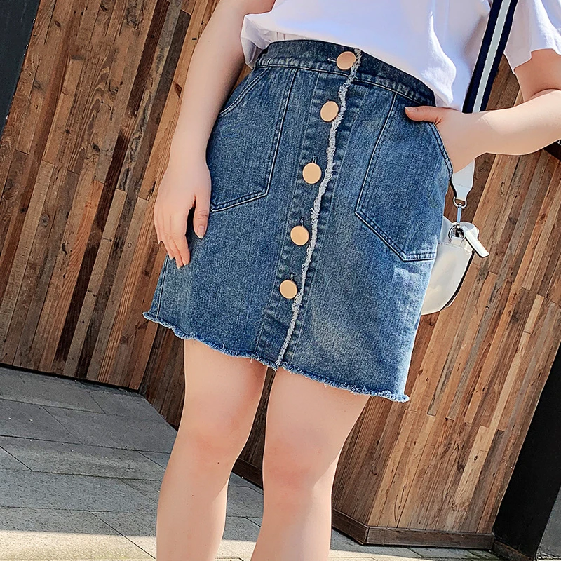 Для женщин с коротким Джинсовые юбки для джинсовая юбка женские большого размера