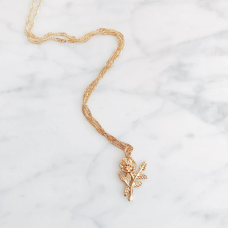 Женское Ожерелье чокер Bijoux Collier золотистого цвета с цветком розы|boho jewelry|choker bohobijoux