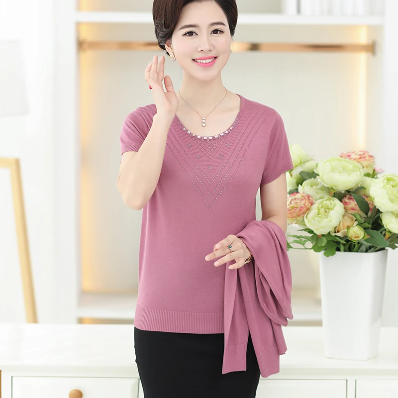 2017 Womens Fall Fashion Women Cardigans Middle-aged Women's Autumn Sweater Two Pieces Female Loose Large Size Coat Jacket |