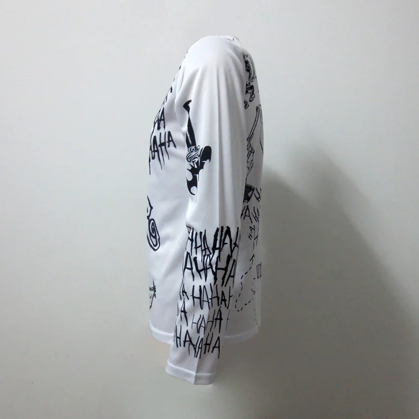 Джокер Дэдшот татуировки Печать Для мужчин рубашка с длинными рукавами Косплэй