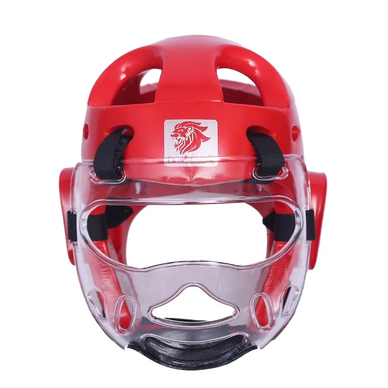 helmet with mask Шлем для тхэквондо, для бокса, для защиты, с маской, тренировочный протектор, Санда, муай тай, каратэ - Цвет: helmet with mask