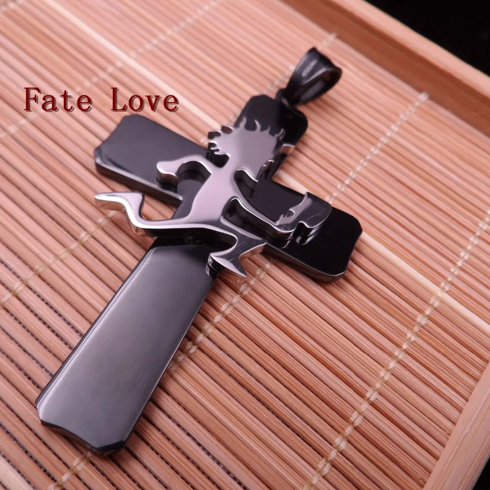 Fate Love Jewelry Black Large Cross Hatchetman Charm ICP Hatchet Man Pendant stainless steel Necklace Curb chain 5mm 24 inch | Украшения и