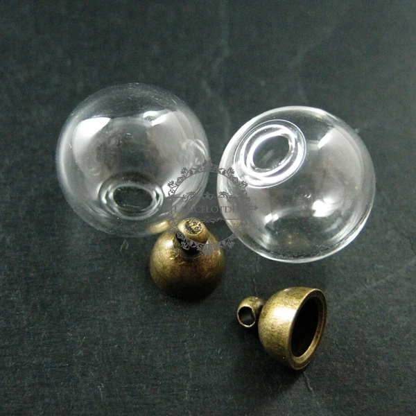 

16 мм Круглый купол стеклянный один конец Открытый с бронзовым залогом подвеска в винтажном стиле Шарм DIY поставки 1810412