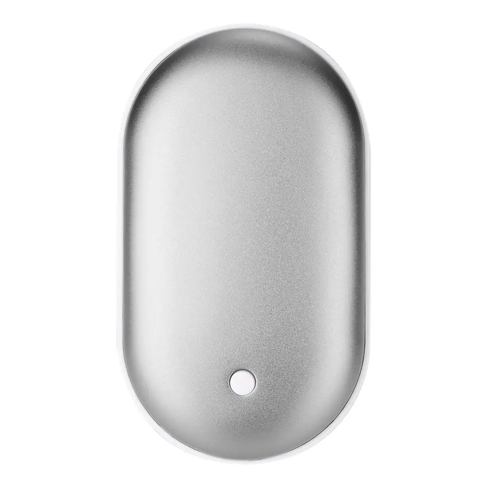 silver 5200 мА/ч 5 в милый USB Перезаряжаемый СВЕТОДИОДНЫЙ Электрический подогреватель для рук и путешествий удобный долговечный Мини карманный нагреватель продукт для домашнего потепления - Цвет: silver