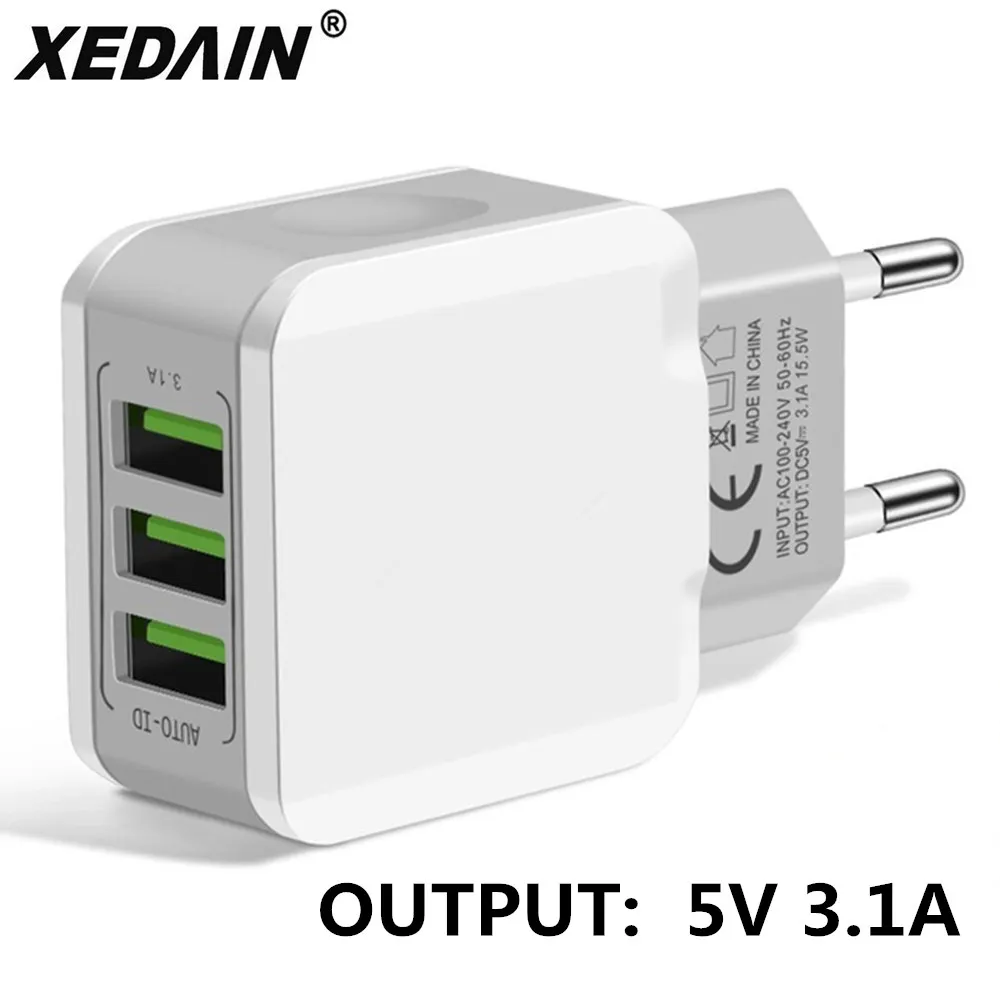 5V 2.5A Смарт путешествия двойной 2 USB зарядное устройство адаптер настенный портативный Быстрый ЕС разъем мобильного телефона зарядное устройство для iPhone samsung huawei планшет - Тип штекера: EU  3  Port Charger