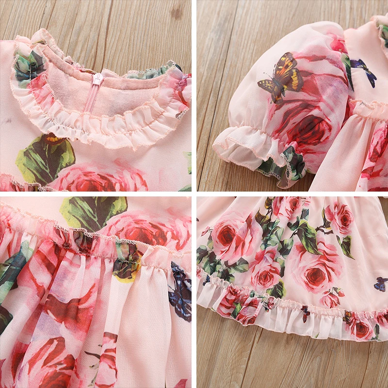 Melario Baby Girls Dress Kids Dresses For Girls Cute Toddler Kid Baby Girl Short sleeve Floral Party Princess Boho Pageant Dress