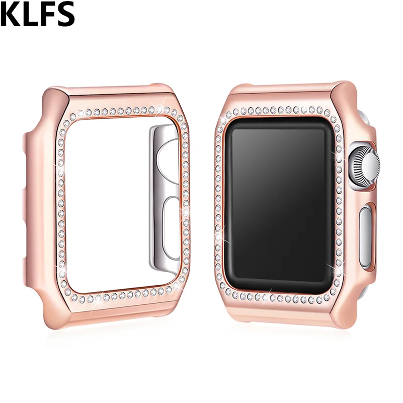 KLFS для Apple Watch 38 мм/42 мм PC жесткий чехол Серия 1/2/3 рамка Защитная крышка блестящие