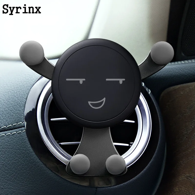 smile holder Гравитационный Автомобильный держатель для телефона в автомобиле, крепление на вентиляционное отверстие, без магнита, для iPhone X XS 7, Xiaomi, мобильный телефон, сотовый телефон, gps, подставка, поддержка - Цвет: smile holder