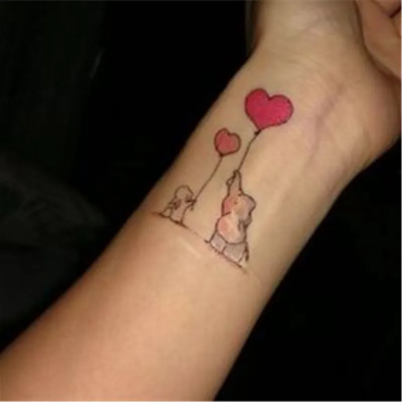 Tattoo affixed waterproof long-lasting tattoos cute cartoon balloons watercolor animals small fresh | Красота и здоровье