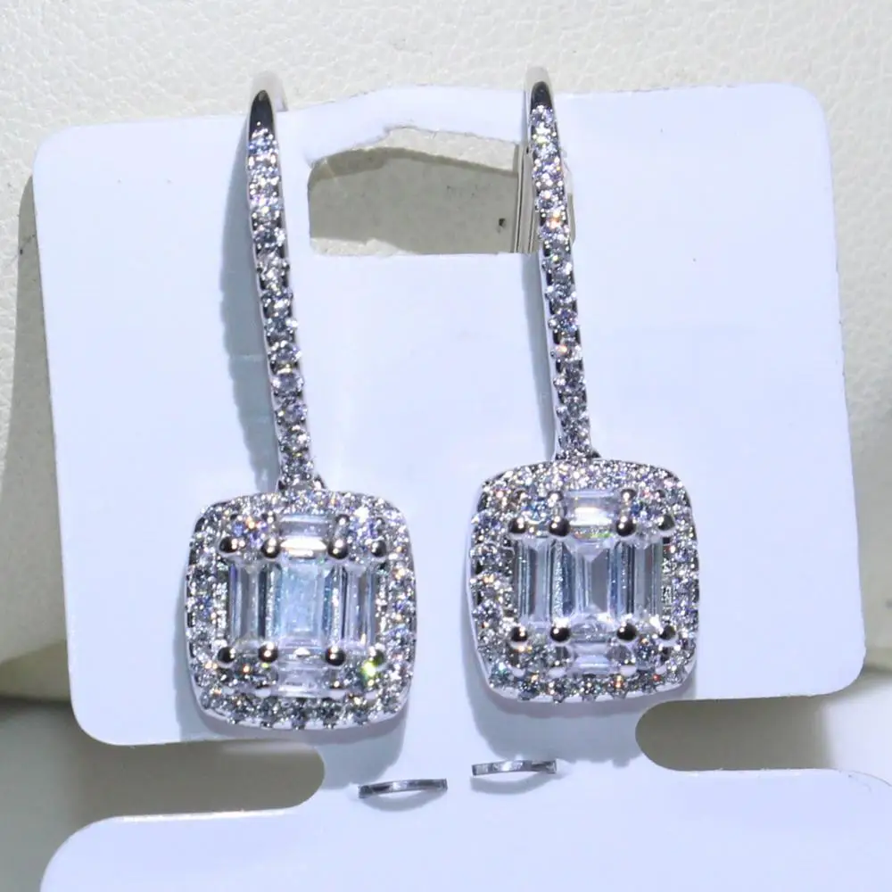 

Женские серьги-Крючки из серебра 925 пробы, с фианитом