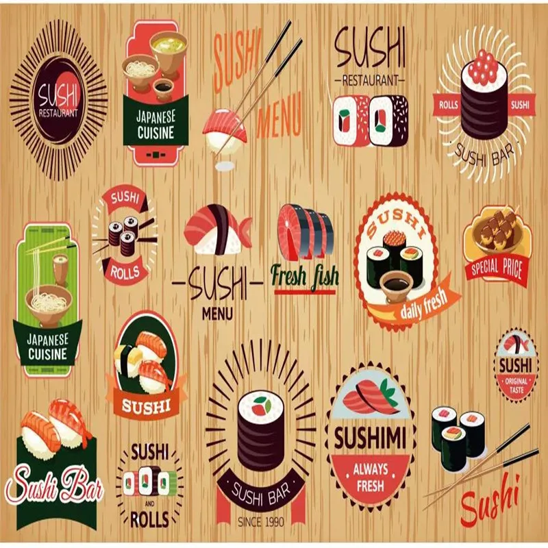 Пользовательские 3d обои в японском стиле под дерево зерно фон настенная живопись