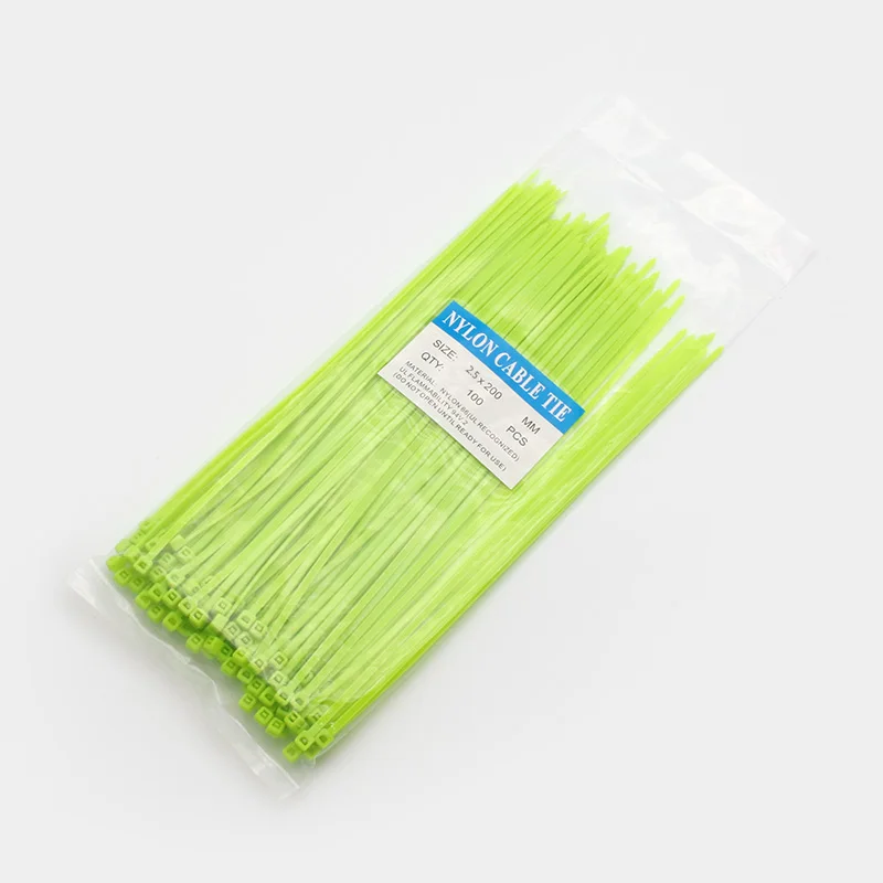 Light Green 200 мм самоблокирующиеся Нейлоновые кабельные стяжки 8 дюймов 100 шт пластиковые стяжки на молнии 18 фунтов черные проволочные стяжки ремни SGS UL сертифицированные крепежи - Цвет: Light Green