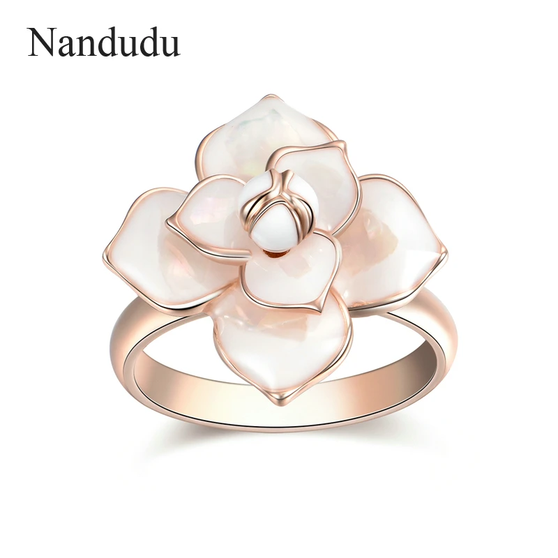 Nandudu Chic Мода цветок кулон цепочки и ожерелья кольцо серьги Ювелирные наборы для
