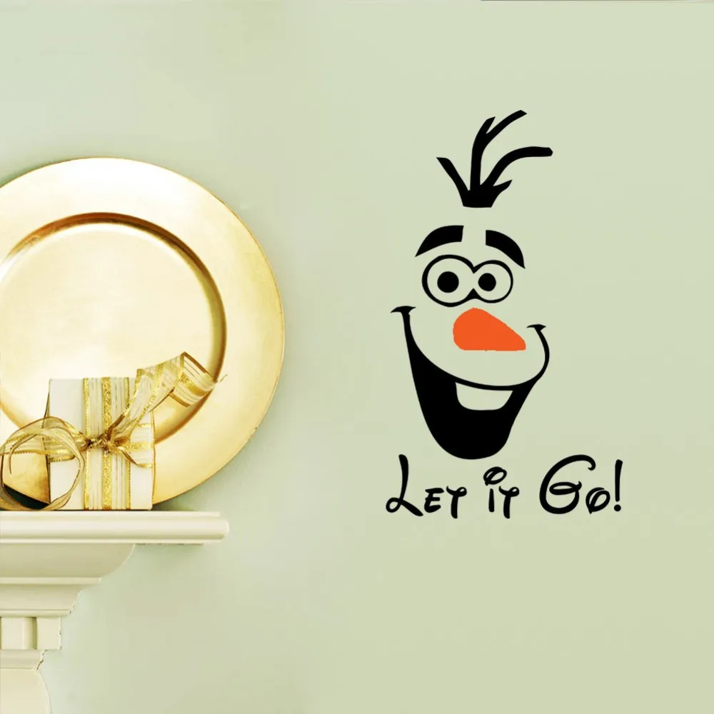 Забавное лицо Олаф и квот Let It Go Милая Новинка унитаз или сиденье настенная Мода 3D