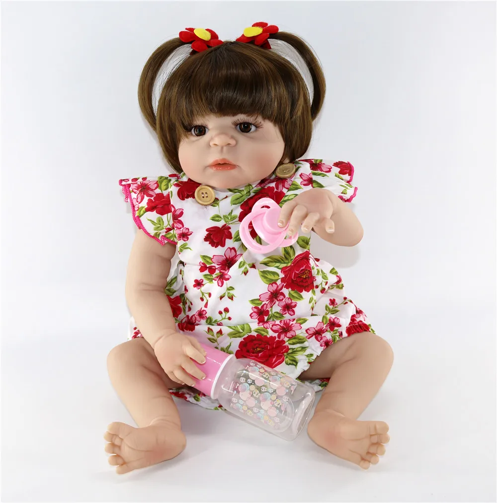 23inch reborn Realistic baby Doll Full silicone vinyl real touch bebe alive bedtime doll Toys collection simulation | Игрушки и хобби