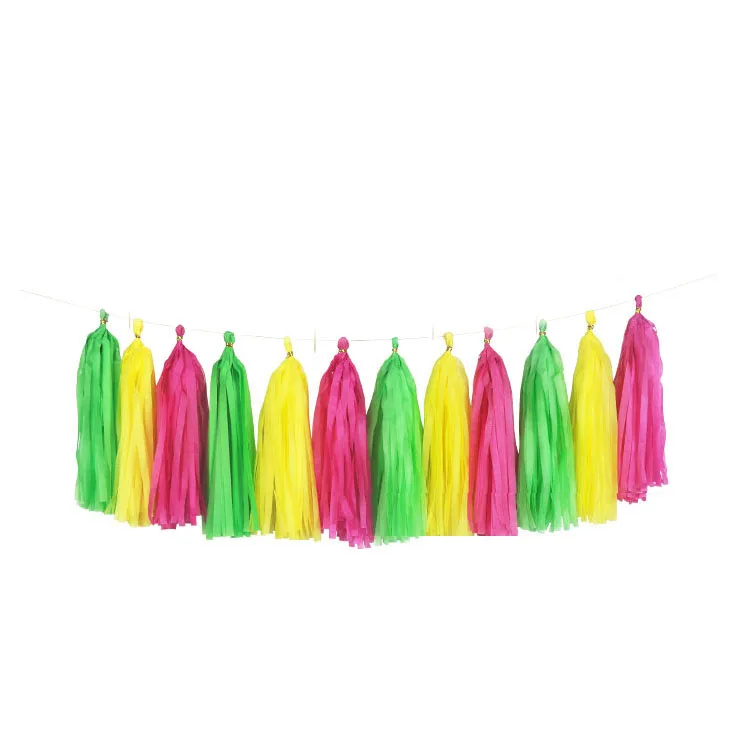 15pcs tassels Гавайские вечерние украшения Фламинго гирлянды воздушные шары для Луау вечерние пляжные летние тропические предметы для украшения дня рождения - Цвет: 15pcs tassels