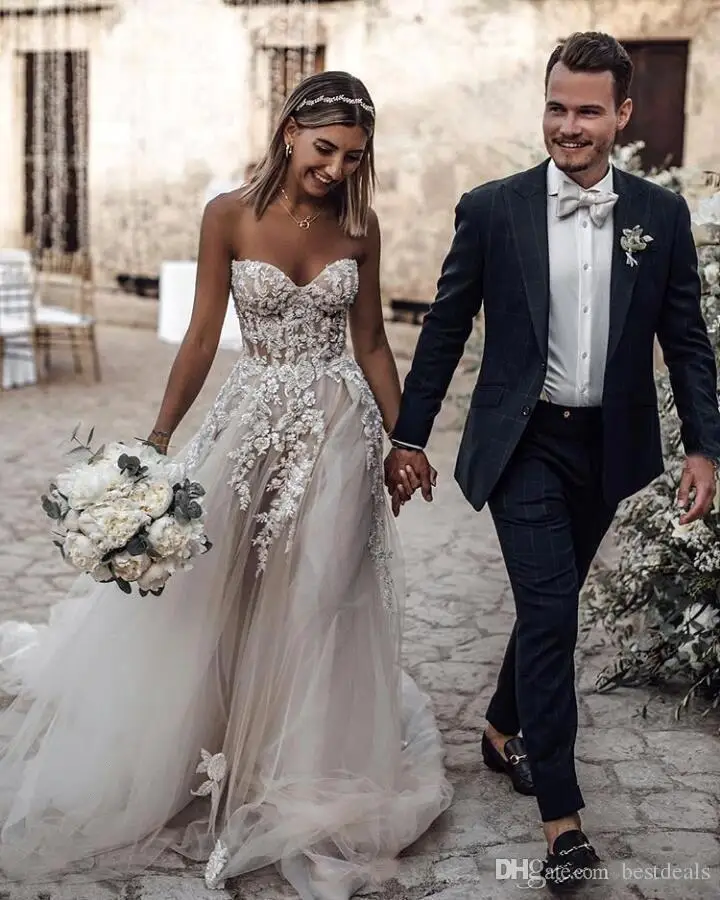 Robe De Mariee элегантное кружевное длинное свадебное платье 2019 сексуальное с открытой