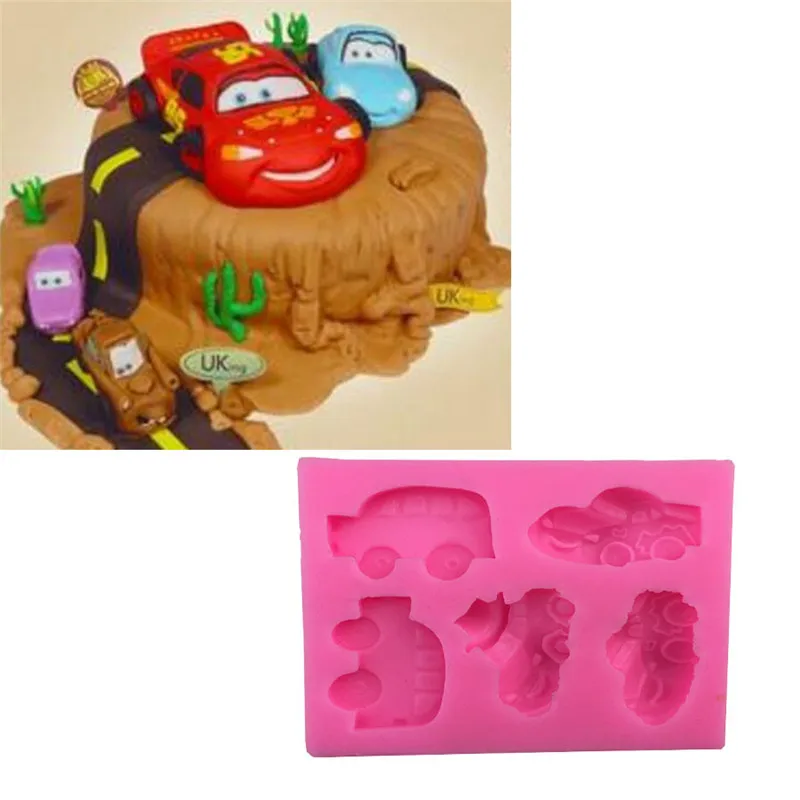 5 шт. силиконовые формочки для торта в форме мультяшного автомобиля|fondant cake decorating